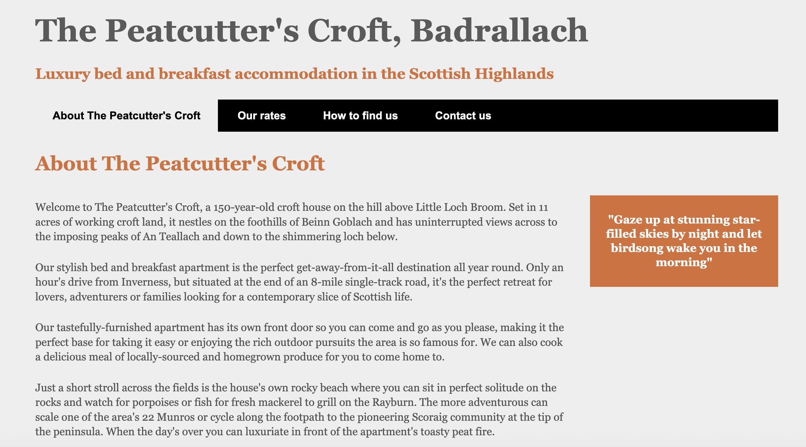 Screenshot of Peatcutter's Croft project homepage